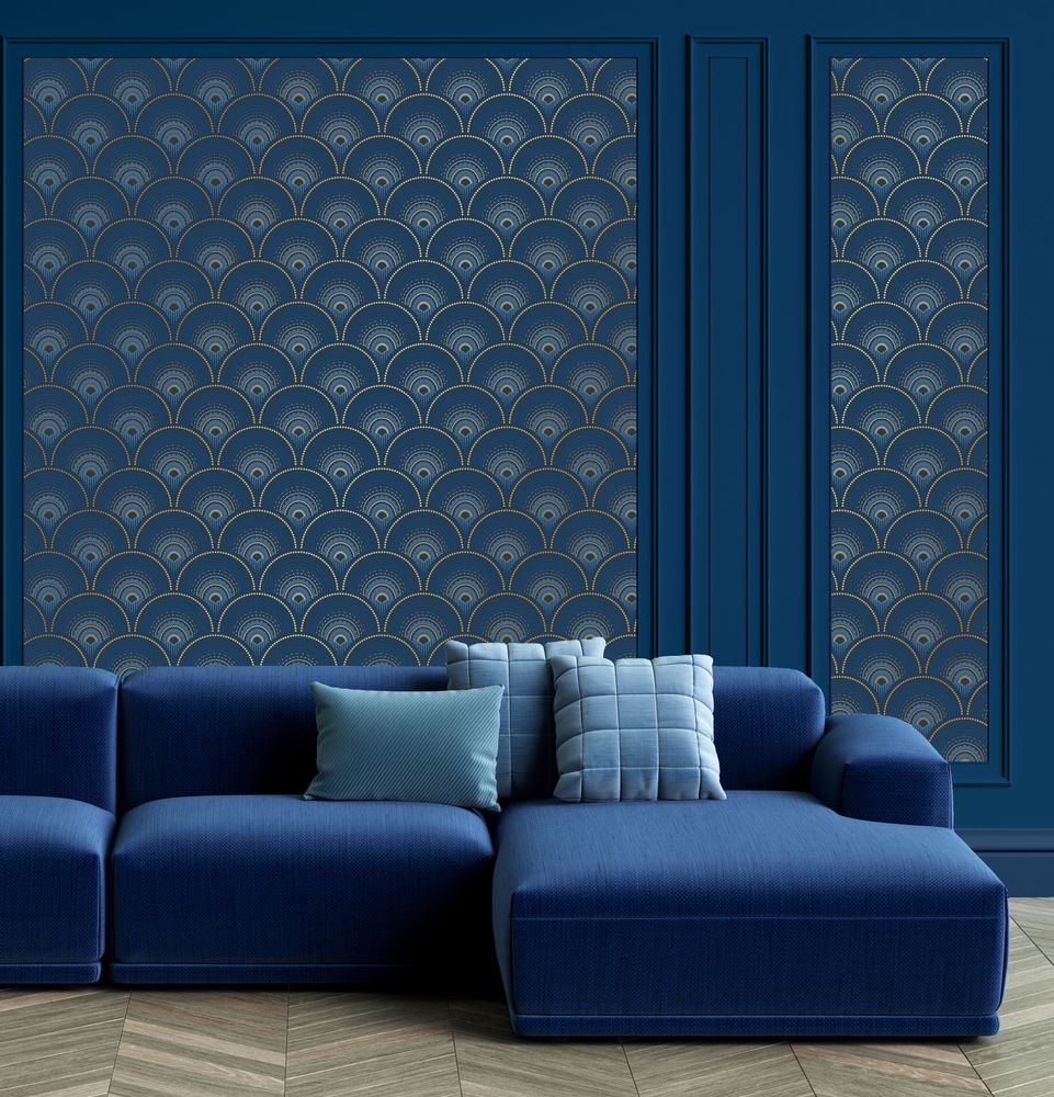 Other wall decoration - Wallpaper Han'i Cobalt Doré - PAPERMINT