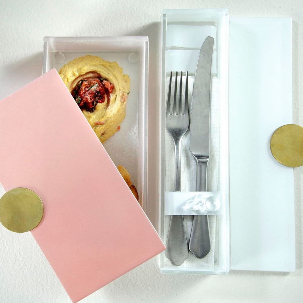 Caskets and boxes - Small Rectangle Bento Box, pink - MYGLASSSTUDIO