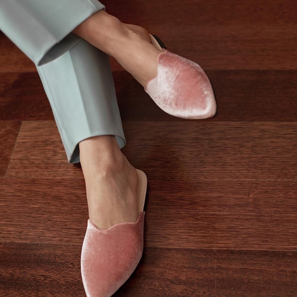 Shoes - Silk velvet mules - RXBSHOES