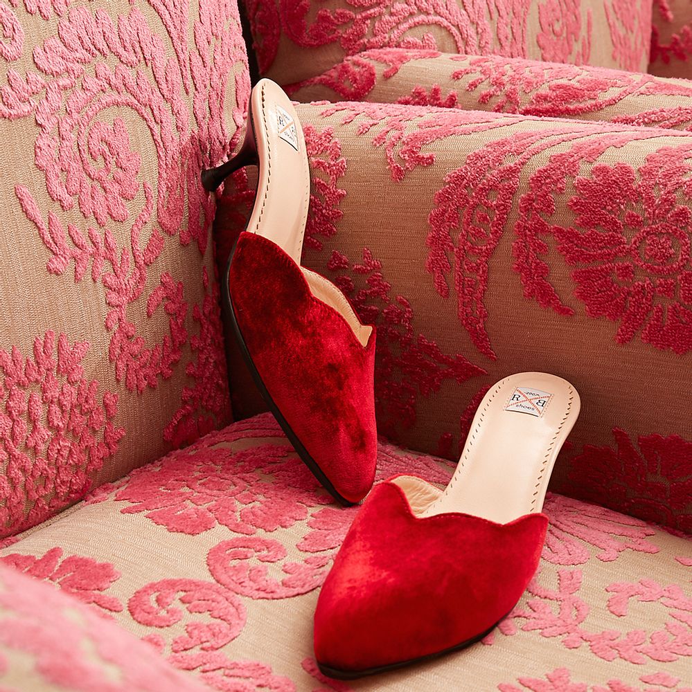 Shoes - Women's silk velvet heels Mules - RXBSHOES