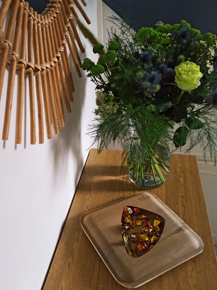 Decorative objects - Valet tray square  (25x25cm) made of Palm trees leaves - ARECABIO