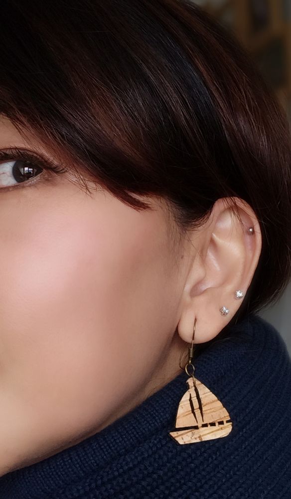 Bijoux - Boucles d'oreilles réalisées à partir de feuilles de Palmier - ARECABIO