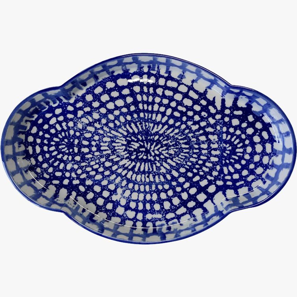 Céramique - PLAT OVALE ARAIGNÉE - PORCELAINE DU LOT VIREBENT