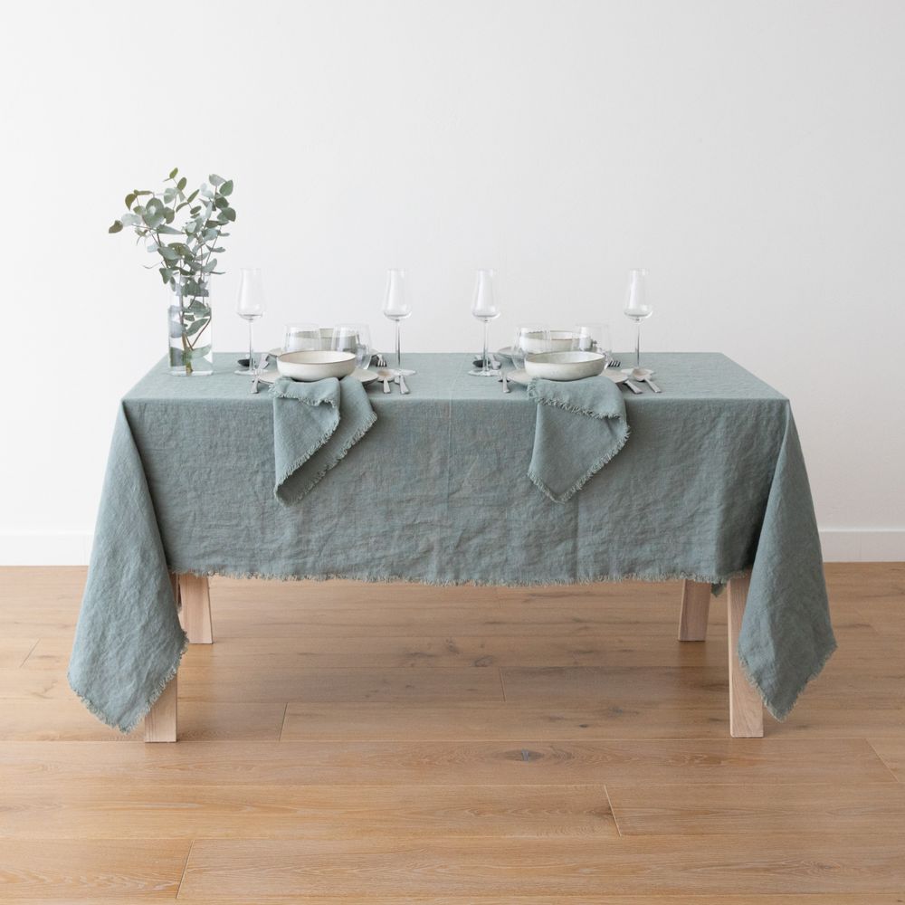Nappes - LinenMe Terra Nappe à franges et serviettes - LINENME