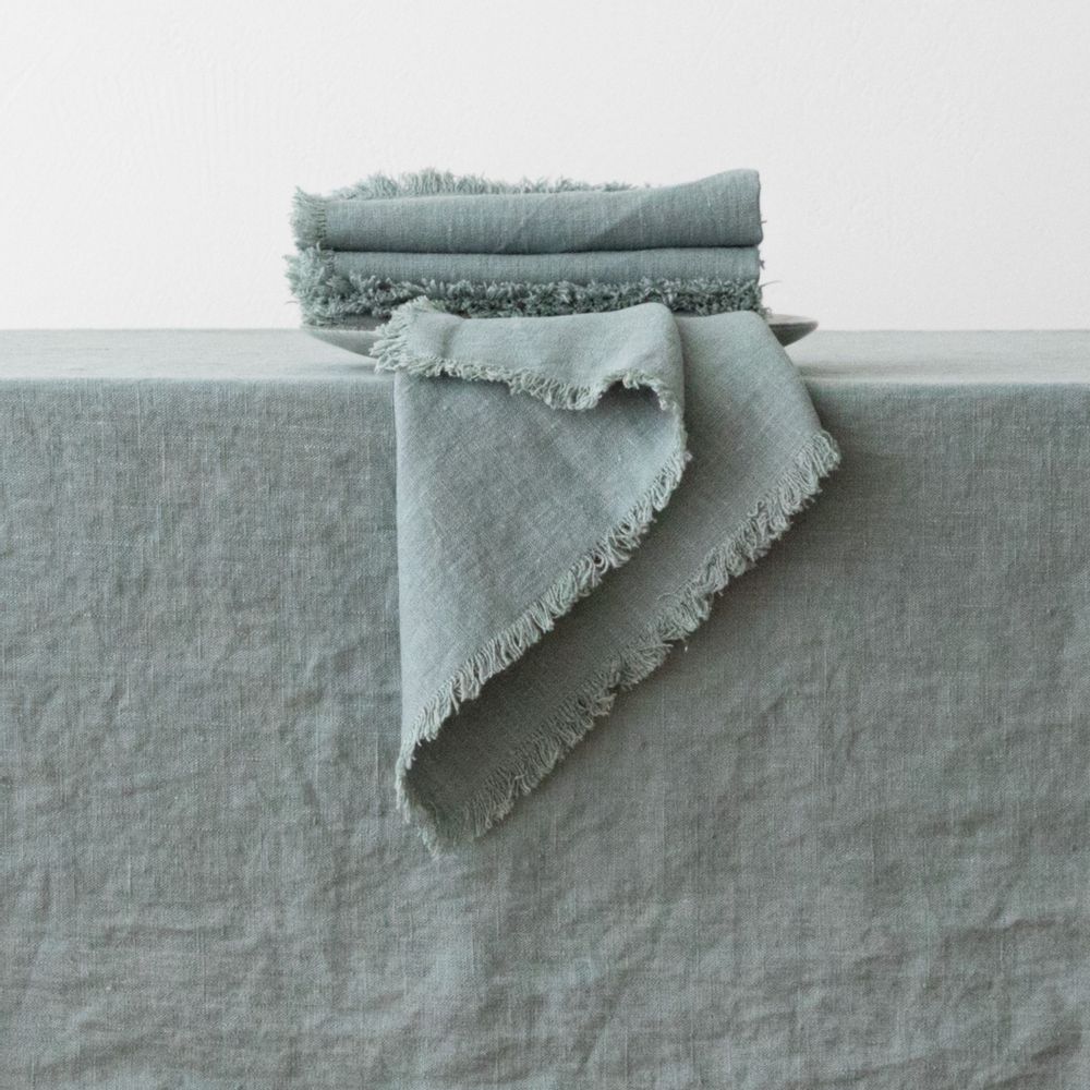 Nappes - LinenMe Terra Nappe à franges et serviettes - LINENME