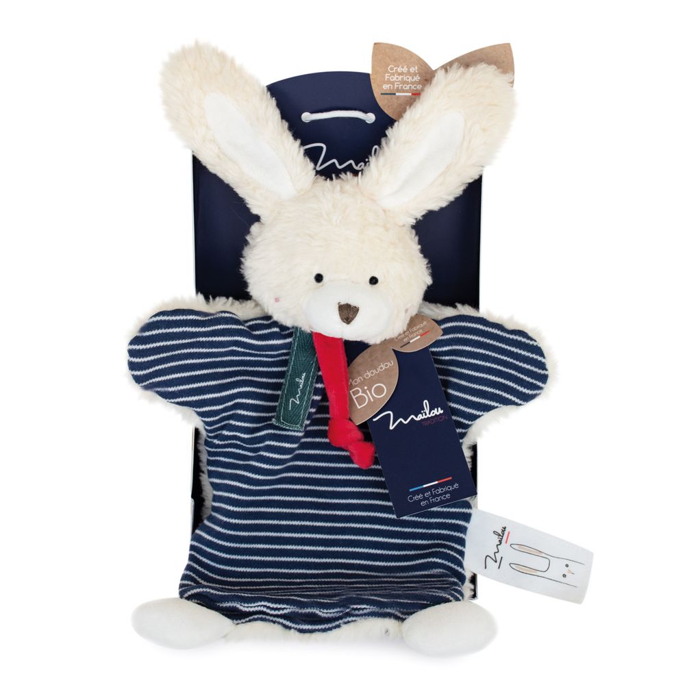 Soft toy - ORGANIC COTTON/GM rabbit doll - MAILOU TRADITION - DOUDOU ET COMPAGNIE