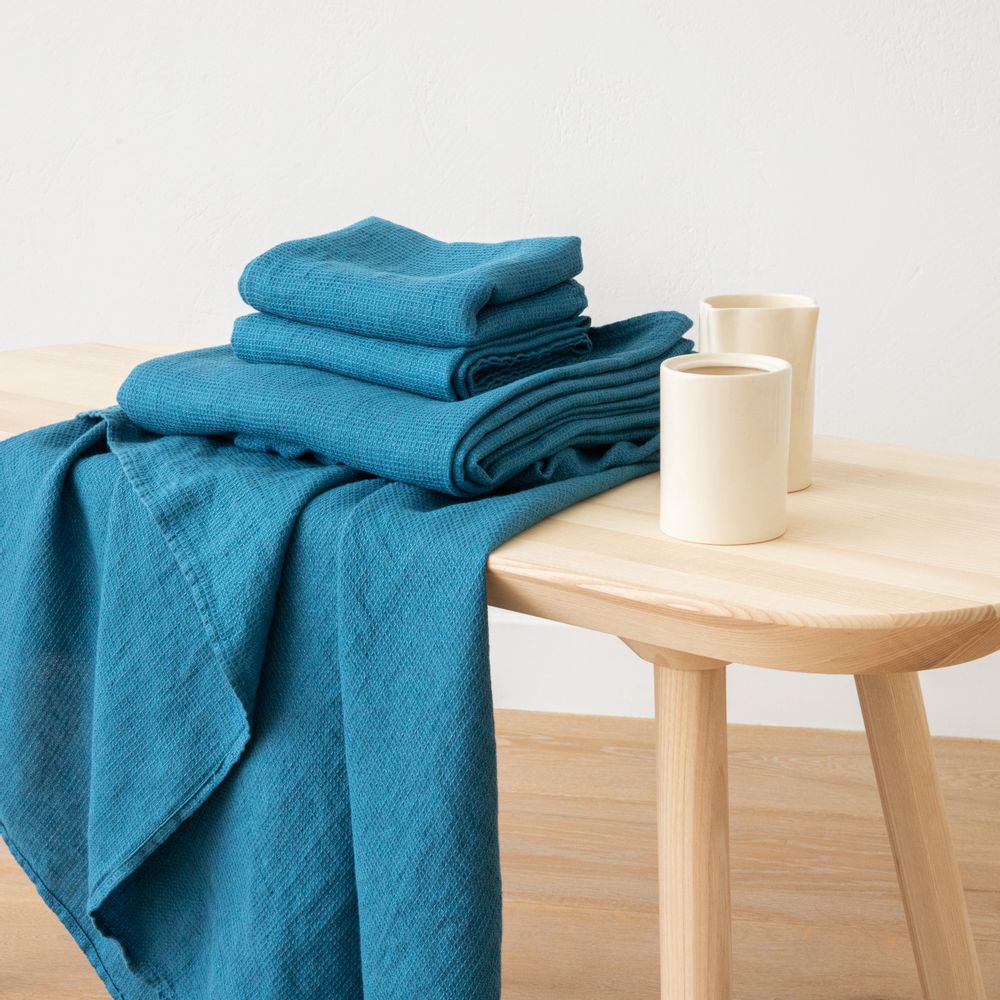 Bath towels - Linen Bath & Hand towels Washed Waffle - LINENME