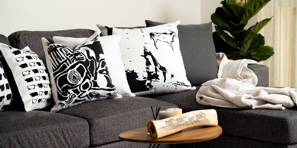 Coussins textile - COUSSIN TSODILO KURU NOIR - SOMETHING SINCERE