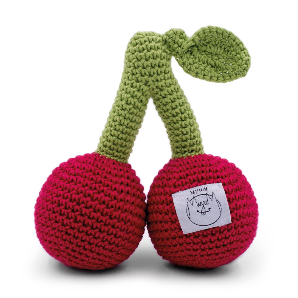 Toys - CHERRY SISTER - BABY RATTLE 100% ORGANIC COTON - MYUM - THE VEGGY TOYS
