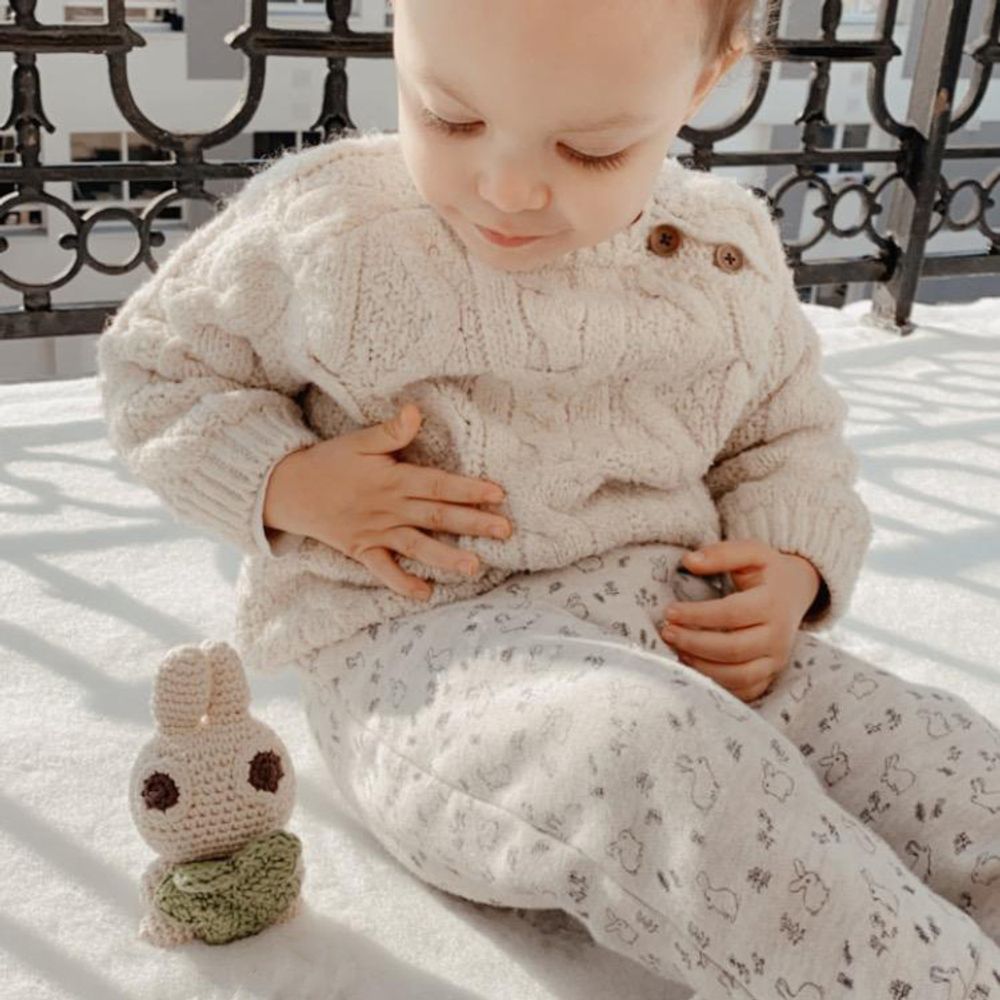 Jouets enfants - PINPIN LE LAPIN - HOCHET POUR BÉBÉ EN COTON BIO - MYUM - THE VEGGY TOYS