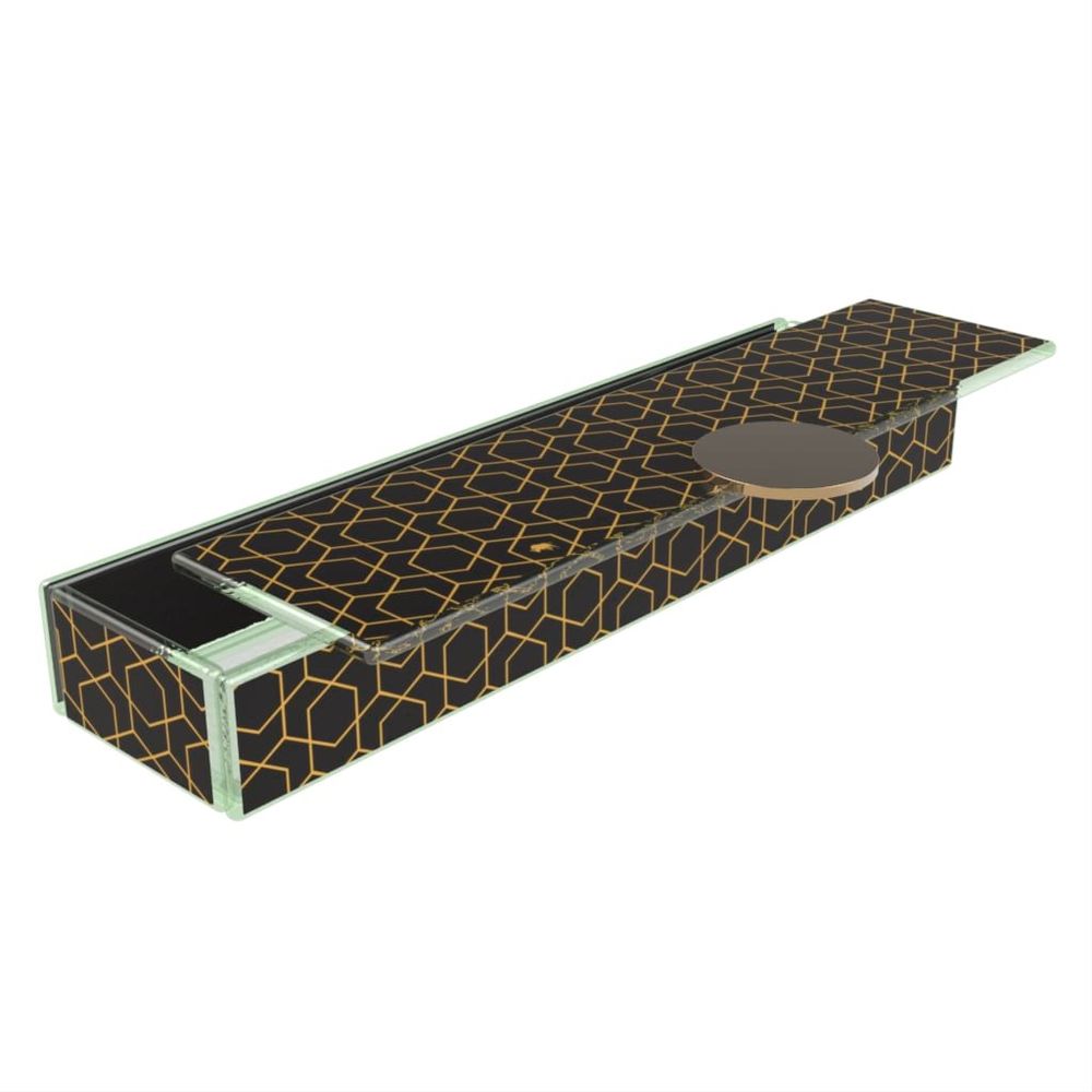 Coffrets et boîtes - Boîte à Bento rectangulaire longue, noir et or - MYGLASSSTUDIO