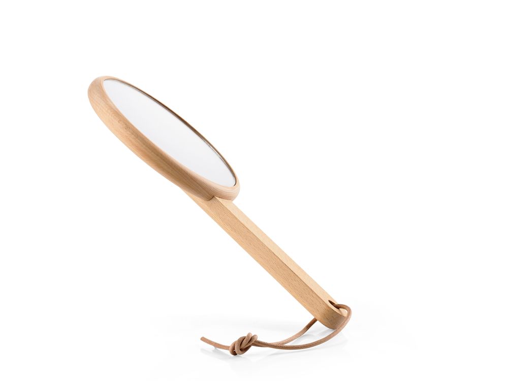 Bathroom mirrors - Inu makeup mirror 27 x 14 cm Beech - ZONE DENMARK