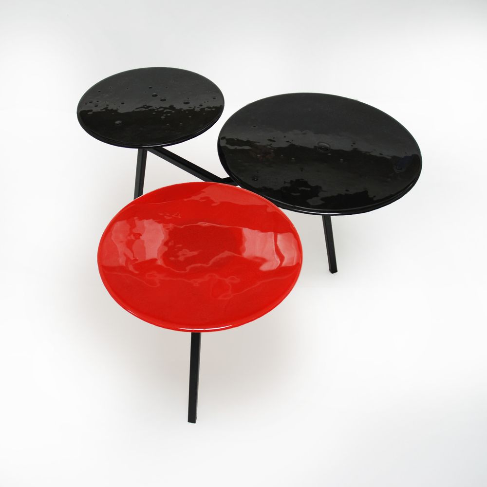 Tables basses - Toutes les 3 tables basses en verre d'art faites à la main - BARANSKA DESIGN