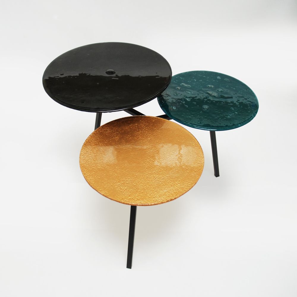 Tables basses - Toutes les 3 tables basses en verre d'art faites à la main - BARANSKA DESIGN