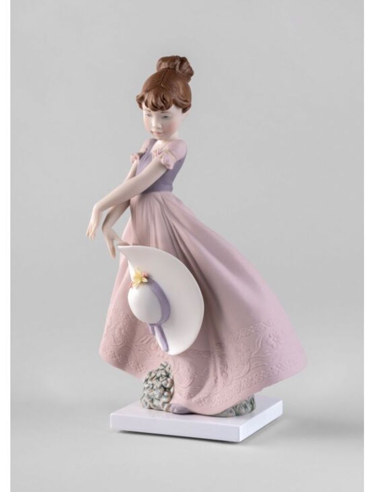 Sculptures, statuettes et miniatures - Figurine en porcelaine - Straw hat in the Wind - LLADRÓ