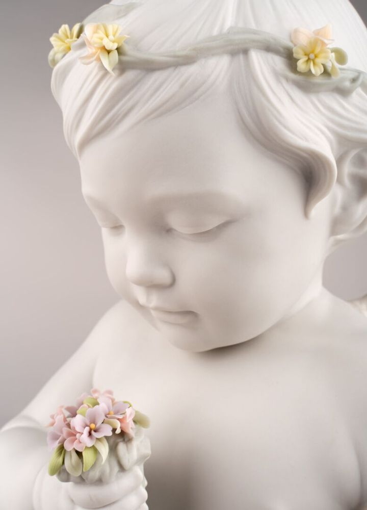 Sculptures, statuettes and miniatures - Celestial Angel - Lladró Handmade Heritage Porcelain Cherub - LLADRÓ