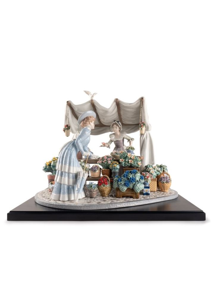 Sculptures, statuettes et miniatures - Flower's Market - Lladró High Porcelain Édition limitée faite à la main - LLADRÓ