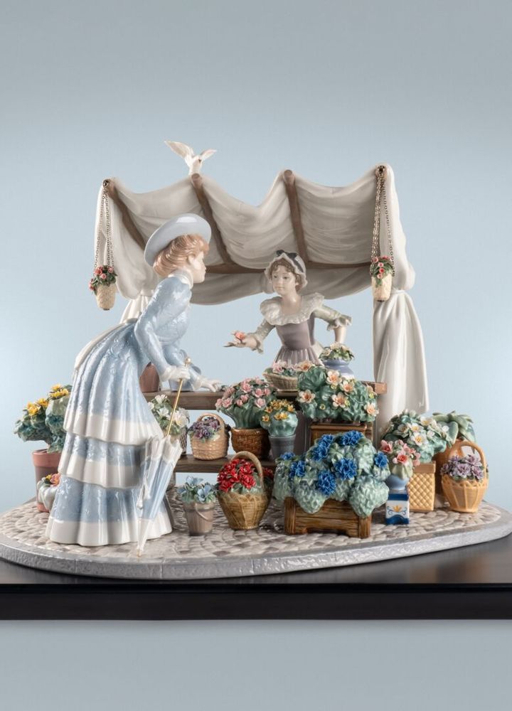 Sculptures, statuettes et miniatures - Flower's Market - Lladró High Porcelain Édition limitée faite à la main - LLADRÓ