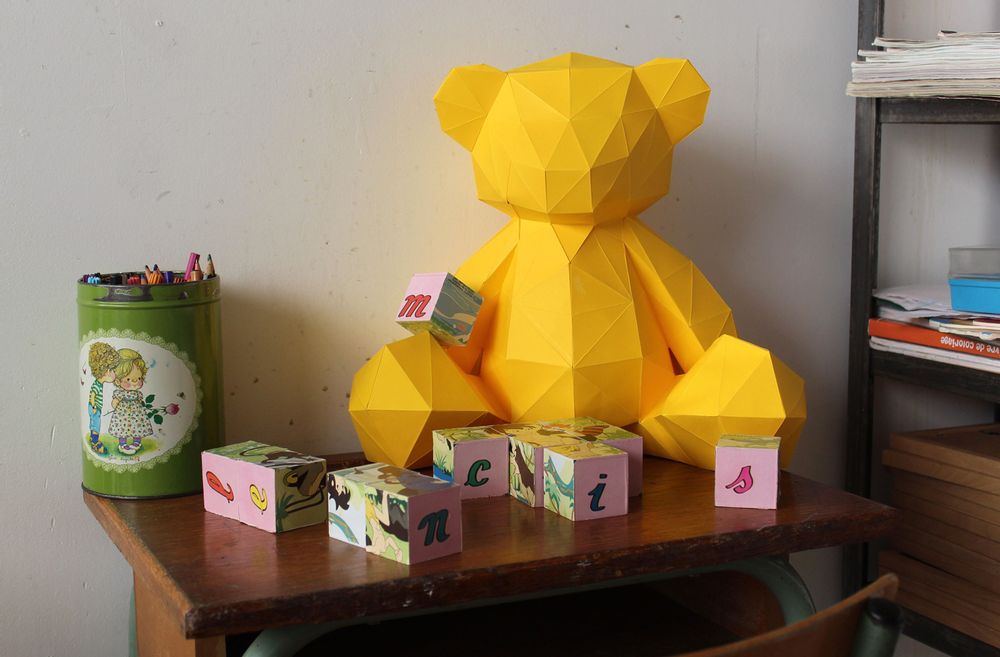 Objets de décoration - Décoration en papier - Trophée ourson  - AGENT PAPER