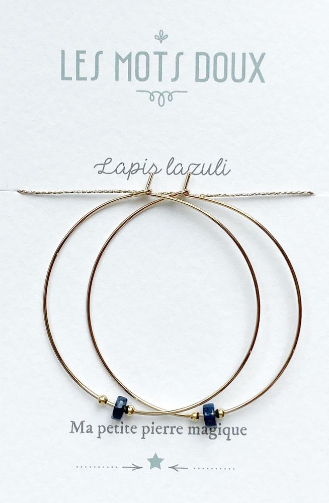 Jewelry - "Lapis Lazuli" Magic Stone Creoles - LES MOTS DOUX