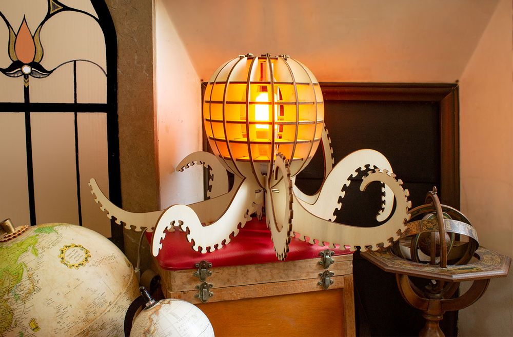 Objets de décoration - Décoration en bois - Lampe pieuvre - AGENT PAPER
