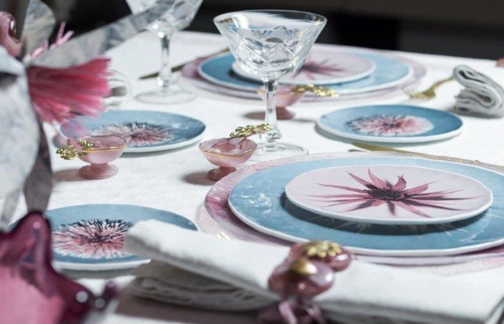 Decorative objects - “Fiori”  Plate Ø18cm - VETROFUSO DI DANIELA POLETTI