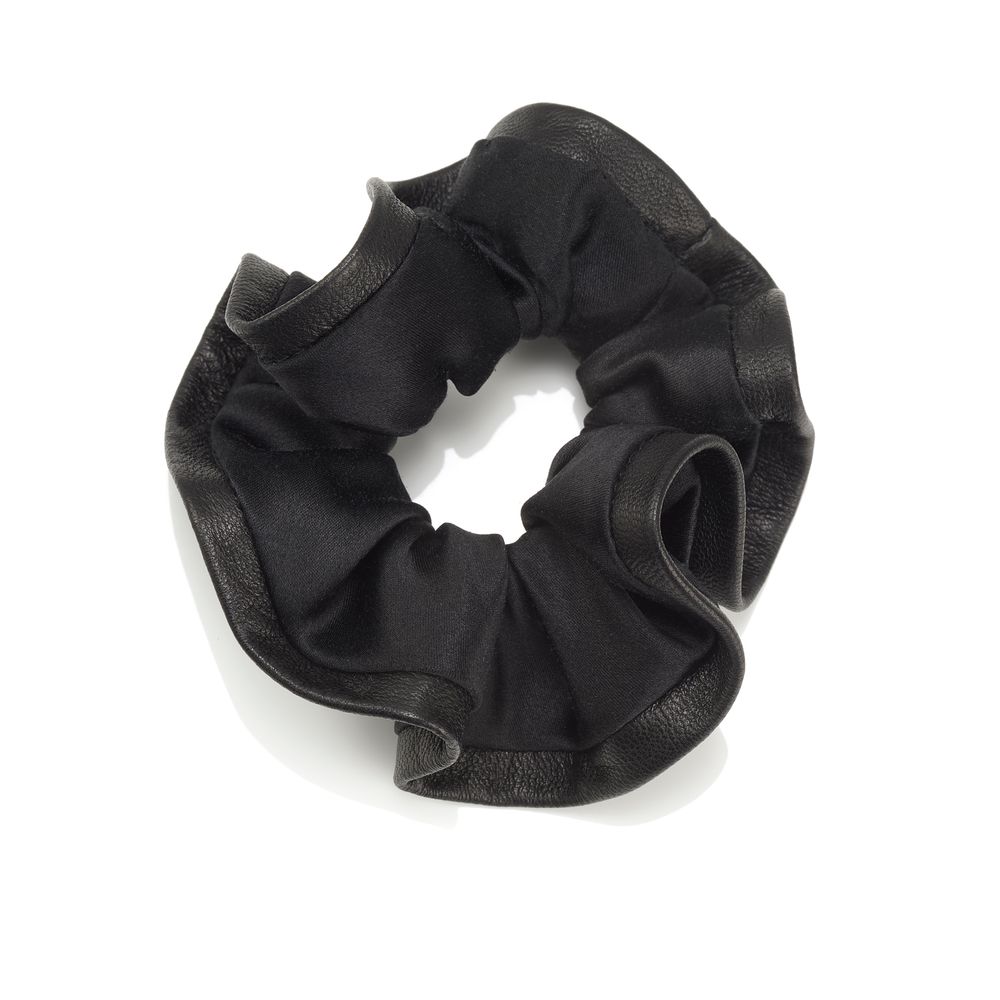 Accessoires cheveux - Chouchou en soie et cuir JAZZY - VALÉRIE VALENTINE