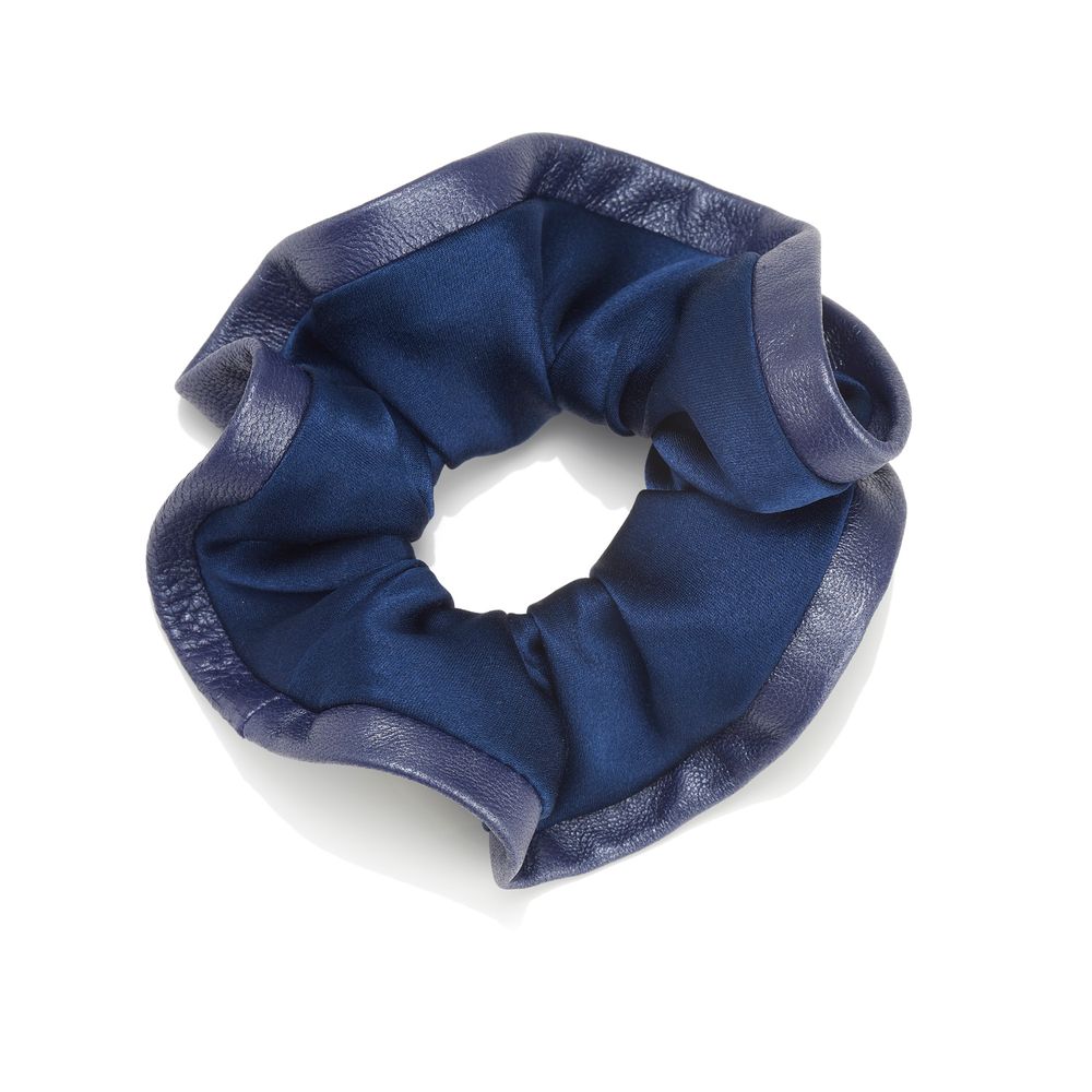 Accessoires cheveux - Chouchou en soie et cuir JAZZY - VALÉRIE VALENTINE