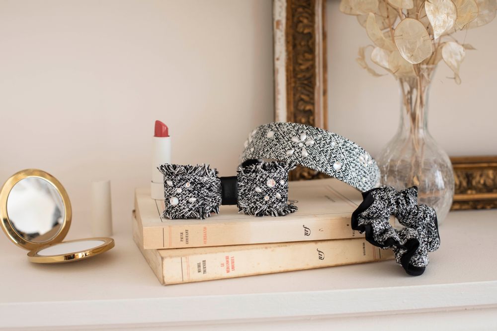 Hair accessories - CAMILA tweed headband - VALÉRIE VALENTINE