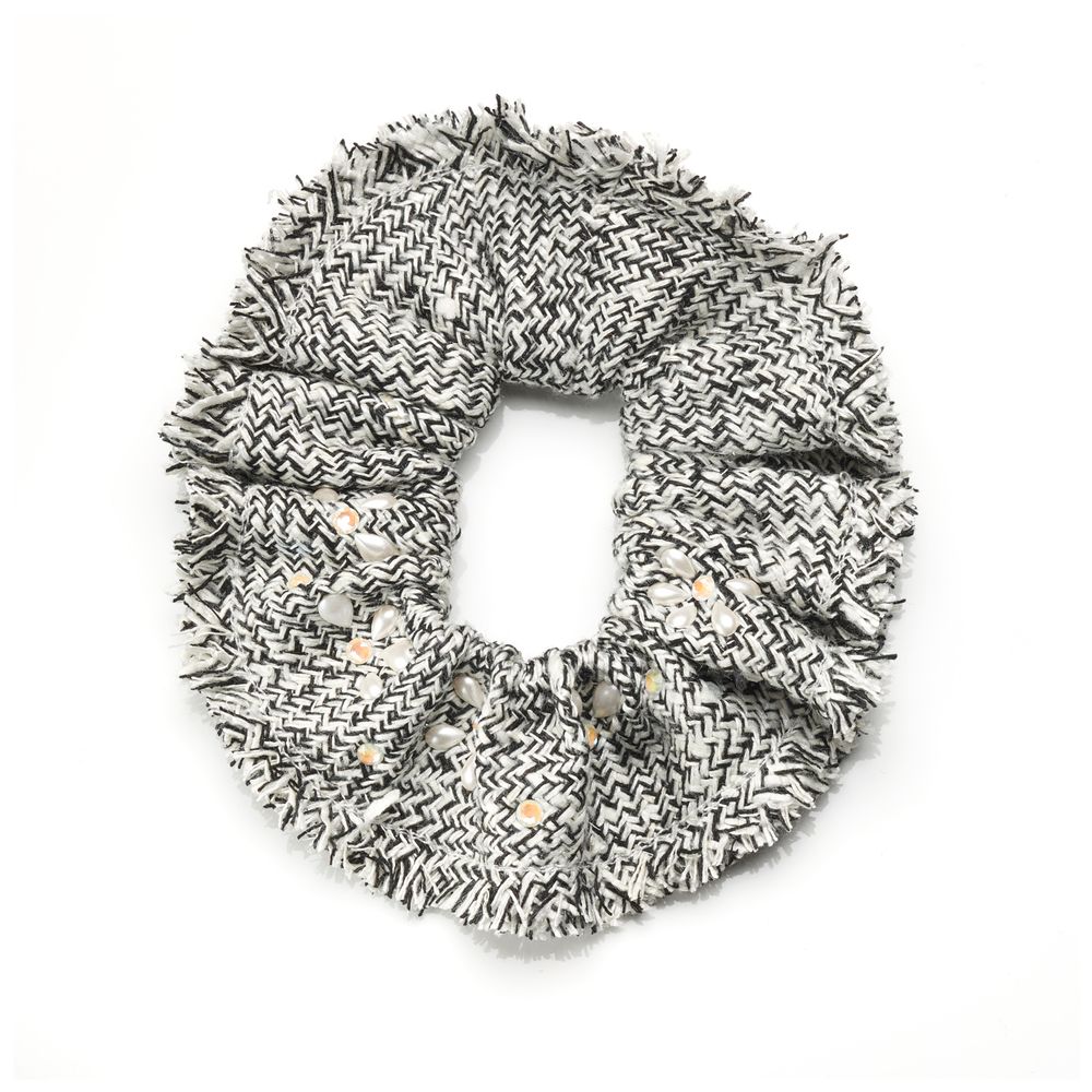 Hair accessories - CAMILA tweed scrunchie - VALÉRIE VALENTINE