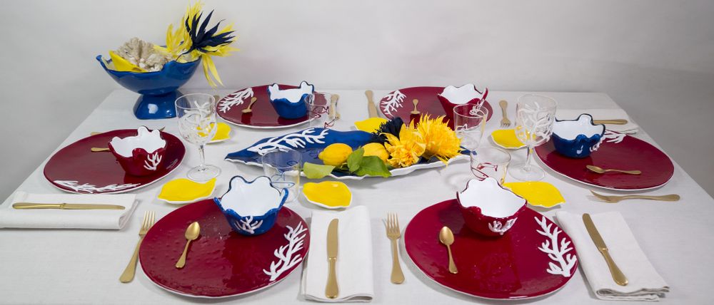 Decorative objects - “Coral” Gelso Leaf 67x21cm - VETROFUSO DI DANIELA POLETTI