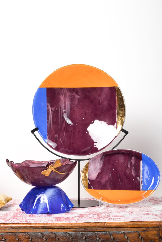 Plats et saladiers - Plateau « Bauhaus » 34x24cm - VETROFUSO DI DANIELA POLETTI