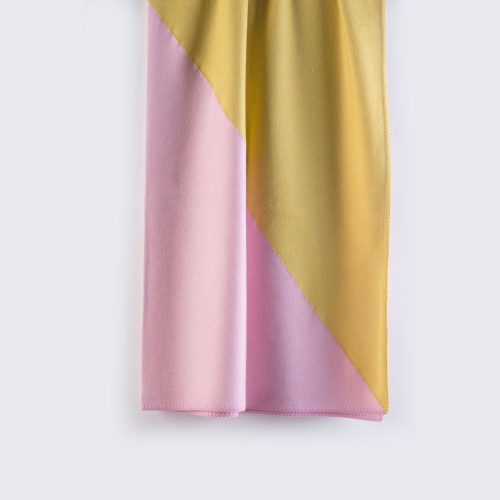 Homewear - Throw "Bic" Yellow&Pink - MASSERANO CASHMERE