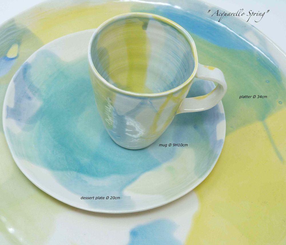 Platter and bowls - "ACQUARELLO" collection - POTOMAK STUDIO