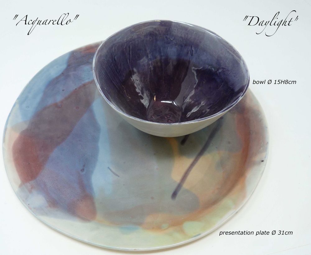 Platter and bowls - "ACQUARELLO" collection - POTOMAK STUDIO
