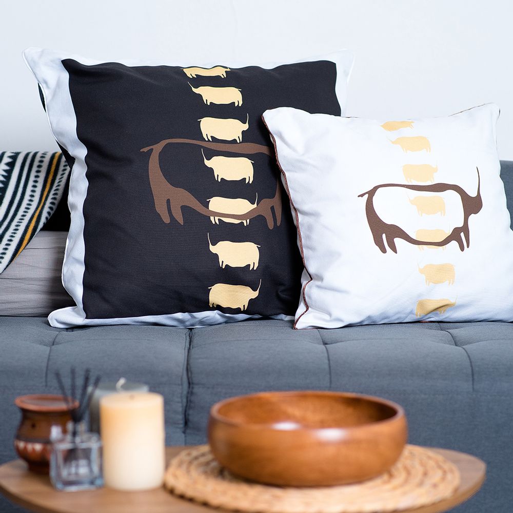 Coussins textile - COUSSIN TSODILO NOIR IVOIRE - SOMETHING SINCERE