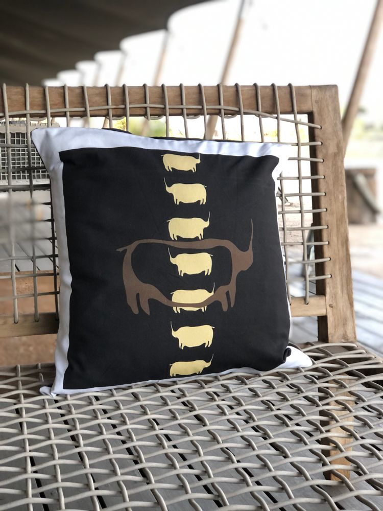 Coussins textile - COUSSIN TSODILO NOIR IVOIRE - SOMETHING SINCERE