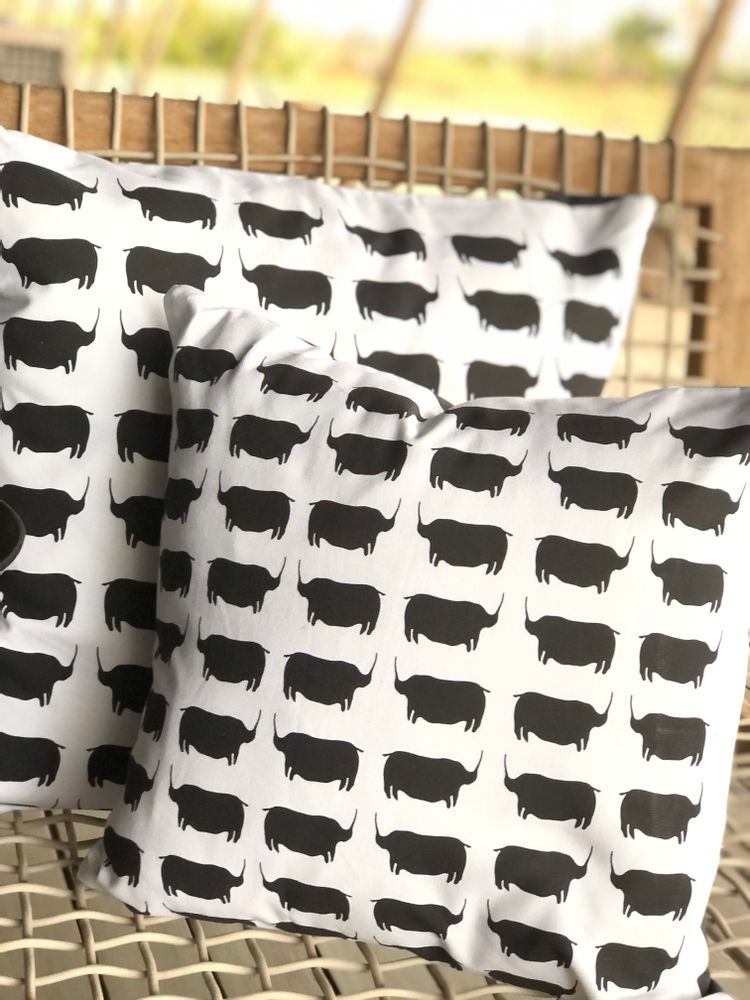 Fabric cushions - TSODILO BROWN RHINO CUSHION - SOMETHING SINCERE