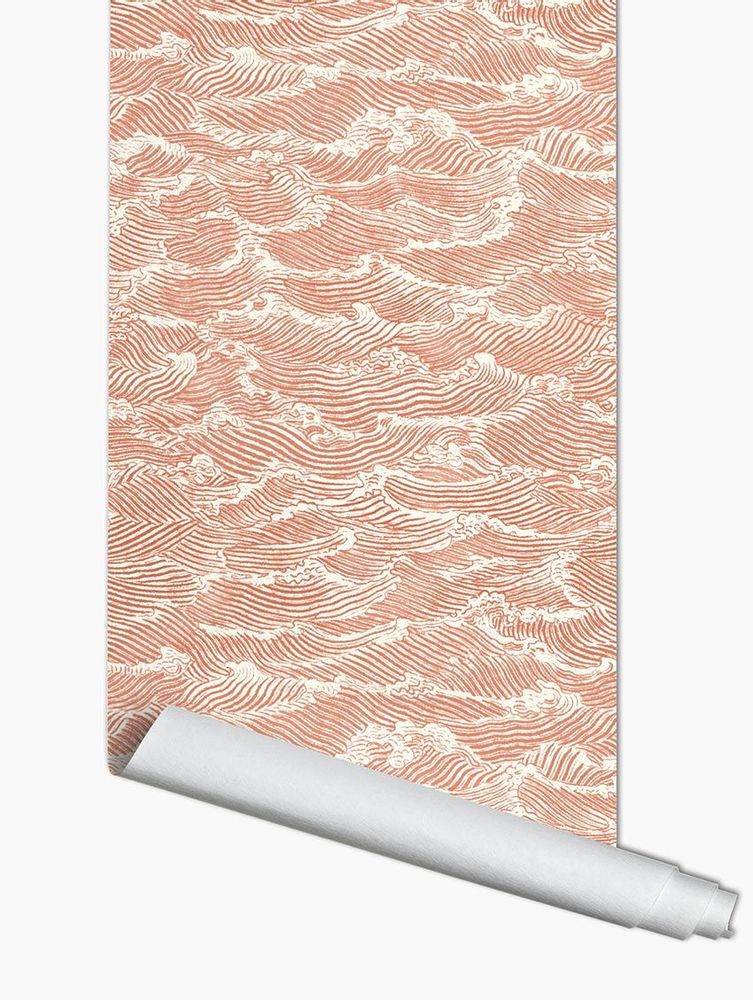 Other wall decoration - Wallpaper Waves Corail - PAPERMINT