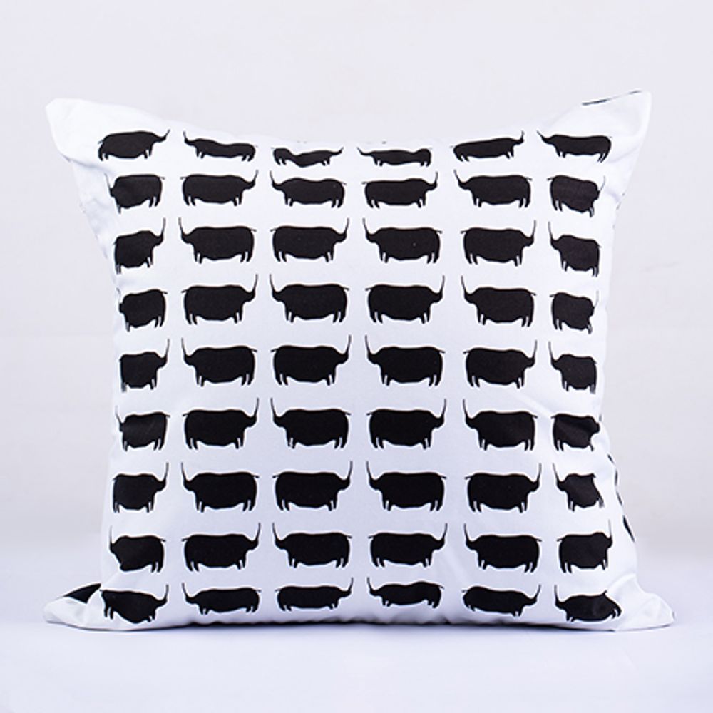 Coussins textile - COUSSIN RHINOCÉROS NOIR TSODILO - SOMETHING SINCERE
