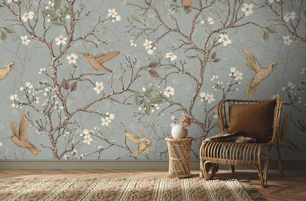 Wallpaper - HUMMINGBIRDS Wallpaper - LGD01 DECOR MURAL SUR MESURE