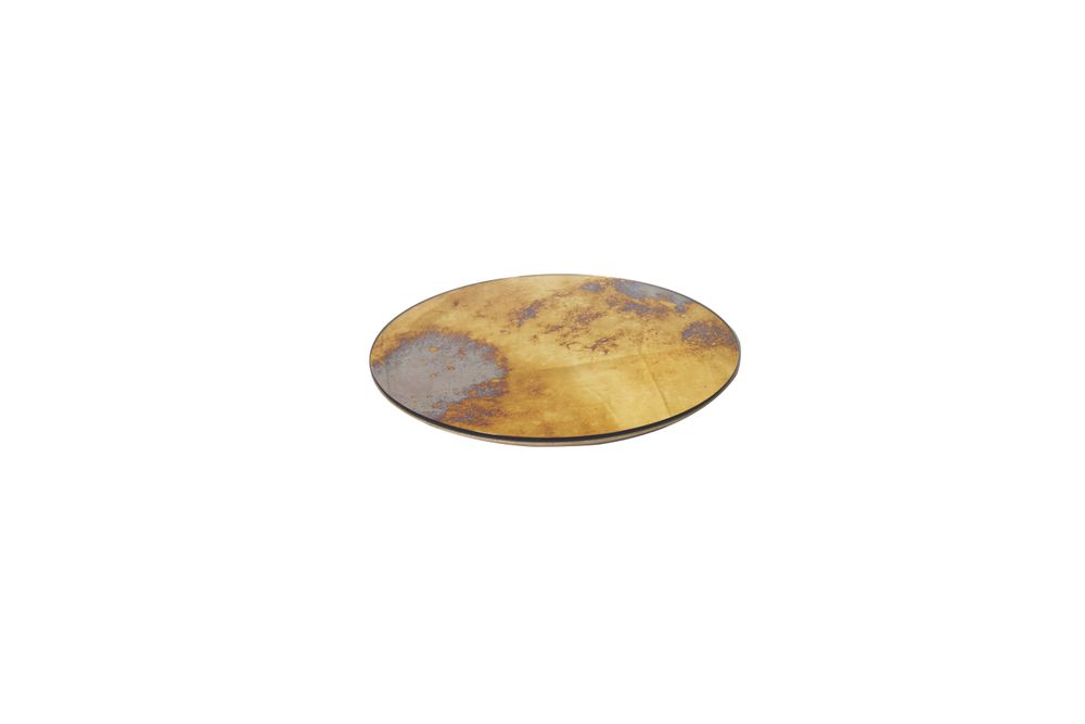 Formal plates - MIRRORED ROUND SERVICE PLATE - ANTIQUE MIRROR
