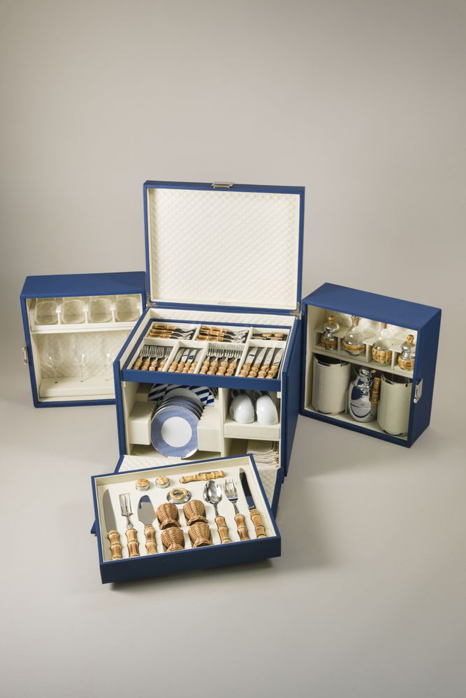 Ustensiles de cuisine - Valise pique-nique style maritime - LORENZI MILANO