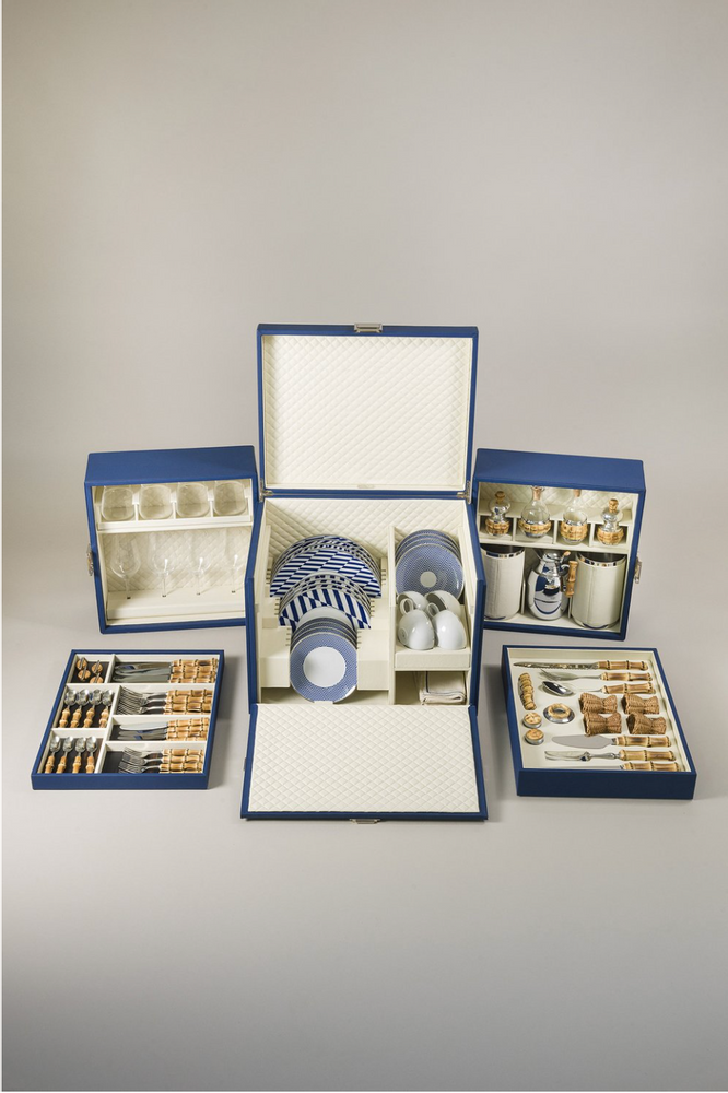Ustensiles de cuisine - Valise pique-nique style maritime - LORENZI MILANO