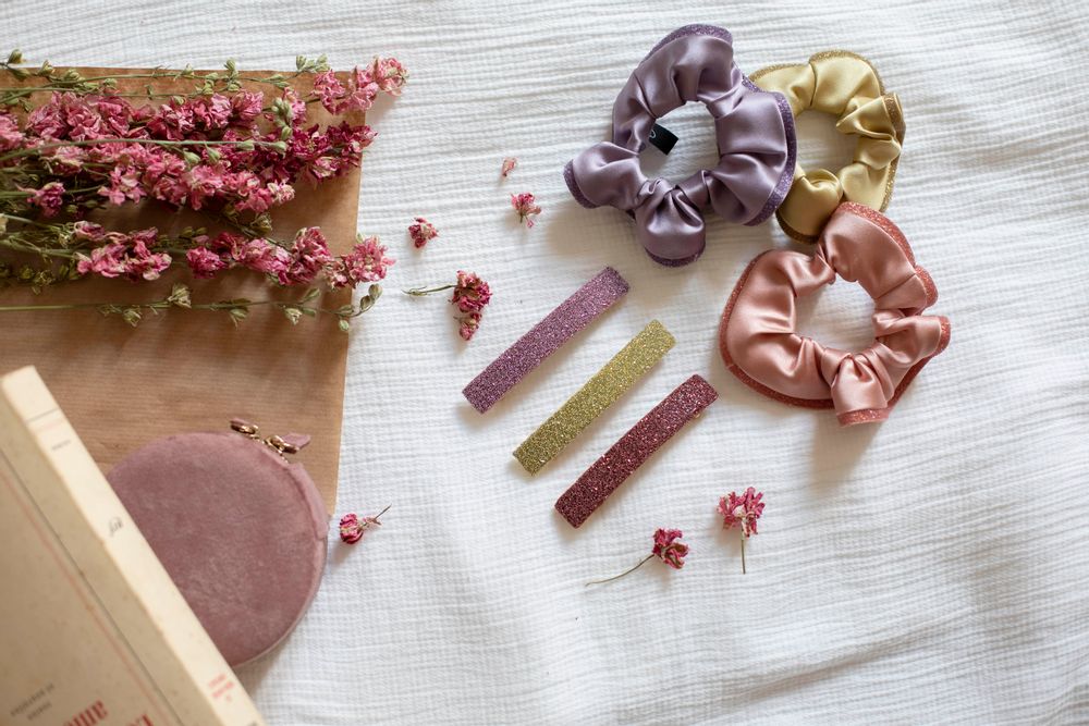 Accessoires cheveux - Chouchou en satin de soie OCEANE - VALÉRIE VALENTINE