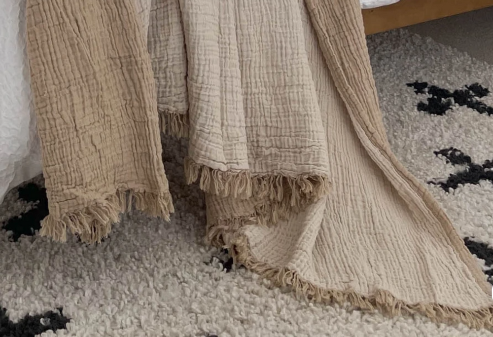 Linge de lit - PLAID DESSUS DE LIT MOUSSELINE COTON - NADIA DAFRI PARIS