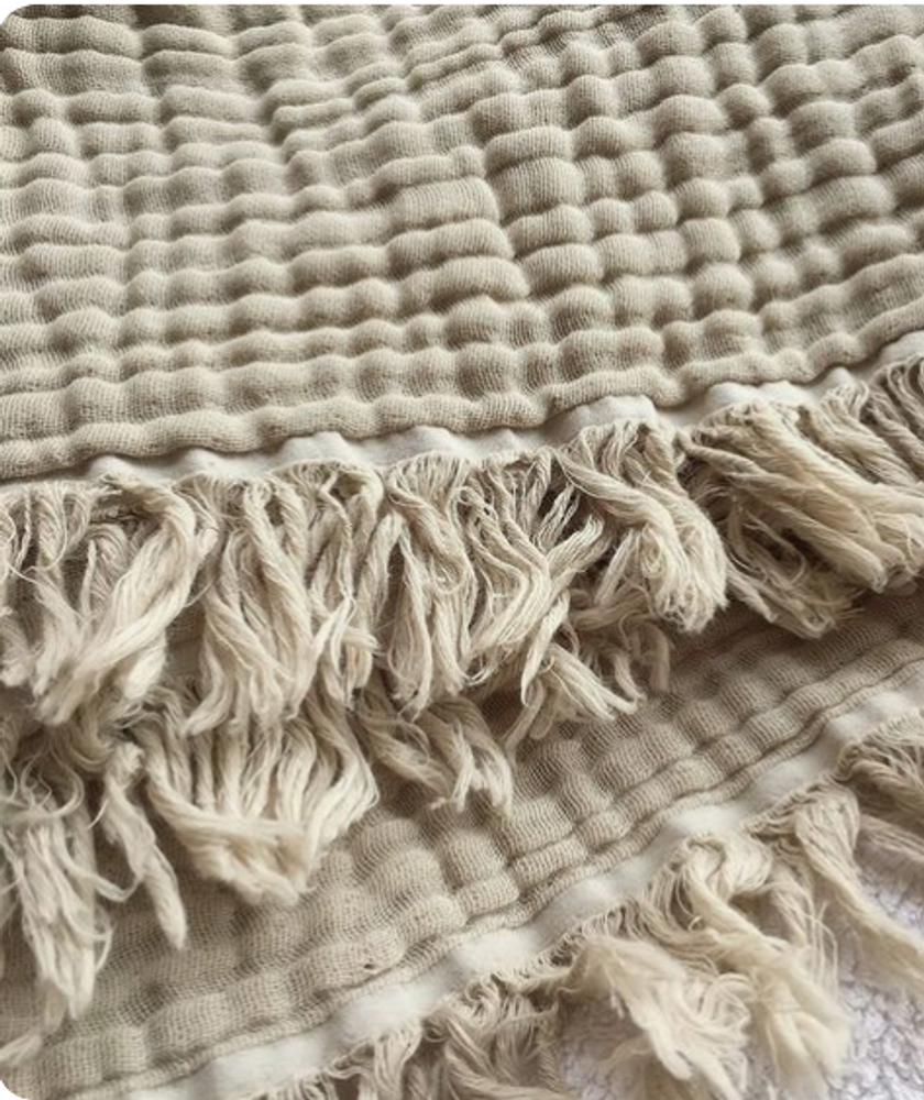 Linge de lit - PLAID DESSUS DE LIT MOUSSELINE COTON - NADIA DAFRI PARIS