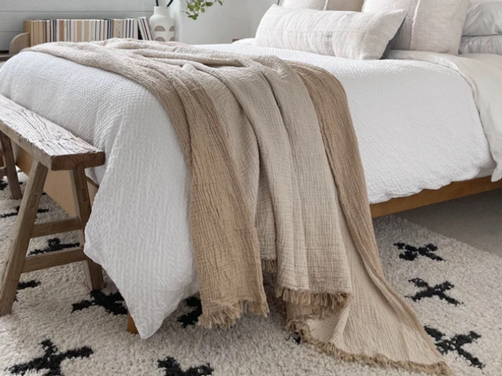 Linge de lit - PLAID DESSUS DE LIT MOUSSELINE COTON - NADIA DAFRI PARIS