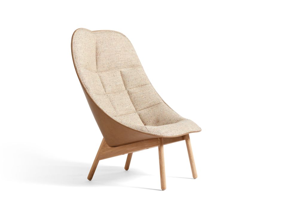 Mobilier et rangements pour bureau - Fauteuil Lounge et ottoman Uchiwa - HAY
