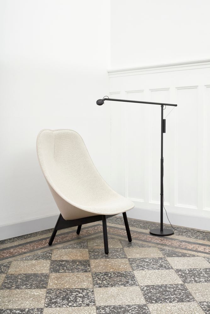 Mobilier et rangements pour bureau - Fauteuil Lounge et ottoman Uchiwa - HAY